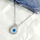 Evil Eye Droplet Pendant with 925 Sterling Silver Chain