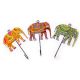 Handpainted Elephant Design Iron Wall Hook with Traditional Indian Art