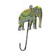 Handpainted Elephant Design Iron Wall Hook with Traditional Indian Art
