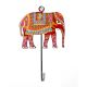 Handpainted Elephant Design Iron Wall Hook with Traditional Indian Art
