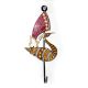 Handpainted Peacock Design Iron Wall Hook with Traditional Indian Art