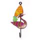 Handpainted Peacock Design Iron Wall Hook with Traditional Indian Art