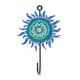 Handpainted Sun Design Iron Wall Hook with Traditional Indian Art