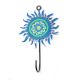 Handpainted Sun Design Iron Wall Hook with Traditional Indian Art