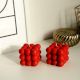 Handcrafted Soy Wax Red Bubble Candle Set of 2
