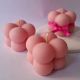 Handcrafted Soy Wax Pink Bubble Candle Set of 4