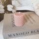 Handcrafted Soy Wax Pastel Pink Pearl Pillar Candle Set of 2