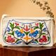 Kashmiri Floral Vine Embroidered Canvas & Wool Crossbody Bag