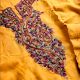 Mustard Kashmiri Cotton Viscose Kurta with Handworked Paisley Neck Panel
