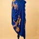 Kashmiri Hand Embroidered Blue Wool & Cashmere Shawl