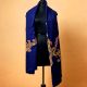Kashmiri Hand Embroidered Blue Wool & Cashmere Shawl