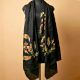 Black Kashmiri Woolen Shawl with Botanical Hand Embroidery