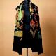 Kashmiri Black Woolen Cashmere Shawl with Hand Embroidered Birds