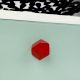 Red Geometric Wooden Cabinet Knob