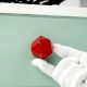 Red Geometric Wooden Cabinet Knob