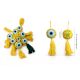 Handmade Printed Evil Eye Tassel Charm Set of Eight