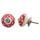 Old Red Flower Ceramic Knob