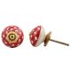 Old Red Flower Ceramic Knob