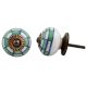 Green Check Ceramic Knob