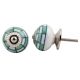 Green Check Ceramic Knob