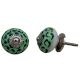 Green Blue Floral Ceramic Knob