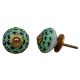 Green Blue Floral Ceramic Knob