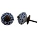White Blue Floral Ceramic Knob