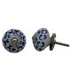 White Blue Floral Ceramic Knob