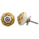 Yellow Blue Floral Ceramic Knob