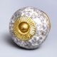 White Floral Crackle Cabinet Ceramic Knob