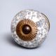 White Floral Crackle Cabinet Ceramic Knob
