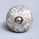 White Floral Crackle Cabinet Ceramic Knob