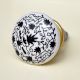 Black Floral Flat Knob