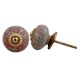 Pink Floral Crackle Ceramic Cabinet Knob