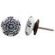 Grey Black Rose Flat Knob