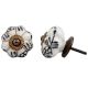 Black Floral Gold Line Melon Ceramic Knob