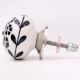 Black Tiny Flower Ceramic Knob