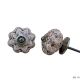 Brown Floral Melon Ceramic Knob