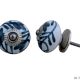 Dark Grey Floral Ceramic Knob