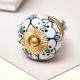 Green Black Floral Ceramic Knob