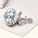 Green Black Floral Ceramic Knob