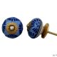 Slate Blue Floral Drawer Knob