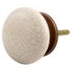 Cream Flat Round Crackle Drawer Knob