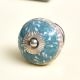 Sea Green Striped Crackle Ceramic Cabinet Knob