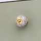 White Round Crackle Cream Dresser Knob
