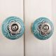 Sea Green Flower Ceramic Knob