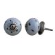 White Etched Round Knob