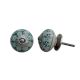 Sea Green Zinnia Flower Ceramic Knob