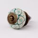 Sea Green Poinsettia Flower Ceramic Knob