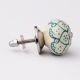 Sea Green Poinsettia Flower Ceramic Knob
